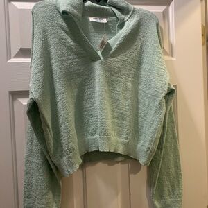 Light Green V-Neck Sweater